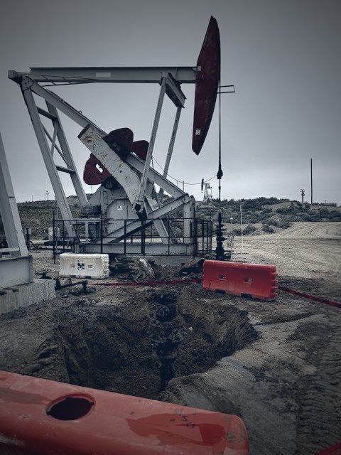 Aging wellhead assembly awaiting decommissioning crew