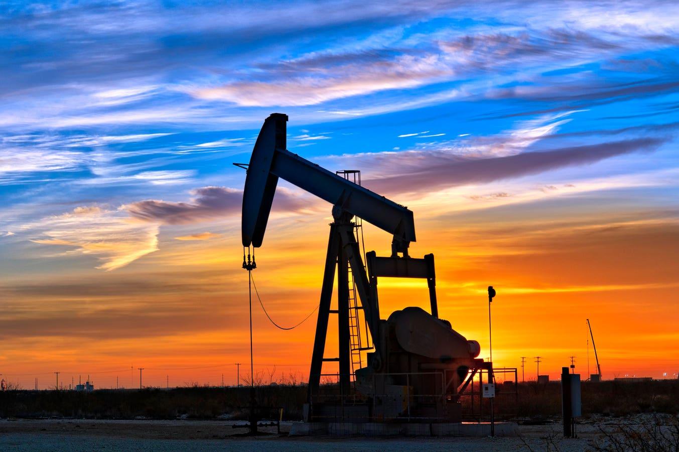 Pumpjack at an onshore oil field